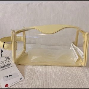 NEW ZARA Yellow and clear travel bag